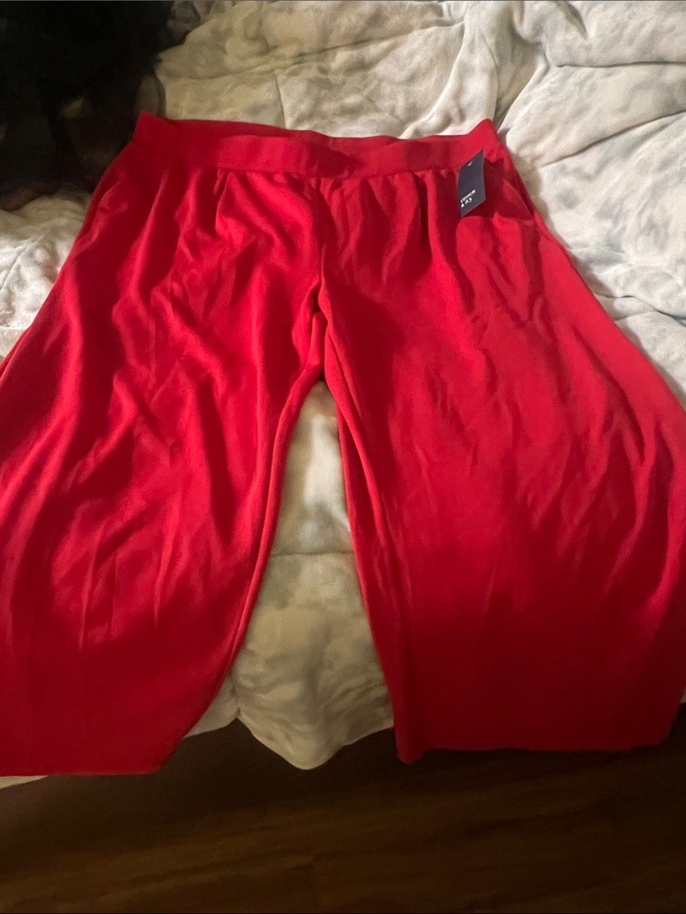 crown & ivy Bold Red Wide-Leg Pants
